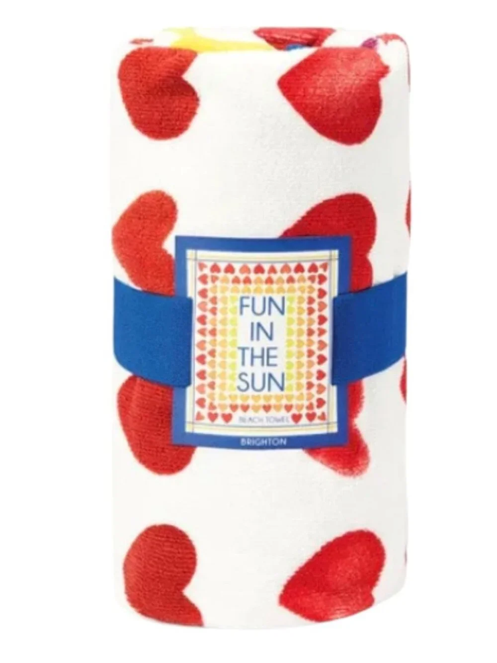 Brighton Ombre Hearts Beach Towel Fun In The Sun NWT 60X30 - Picture 2 of 5